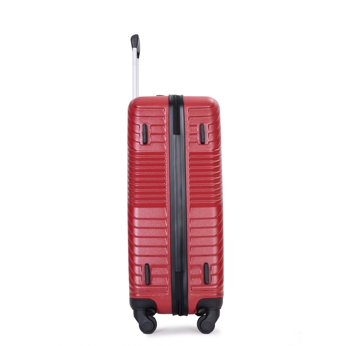 3 Piece Lightweight Luggage Set with Spinner Wheels - Red