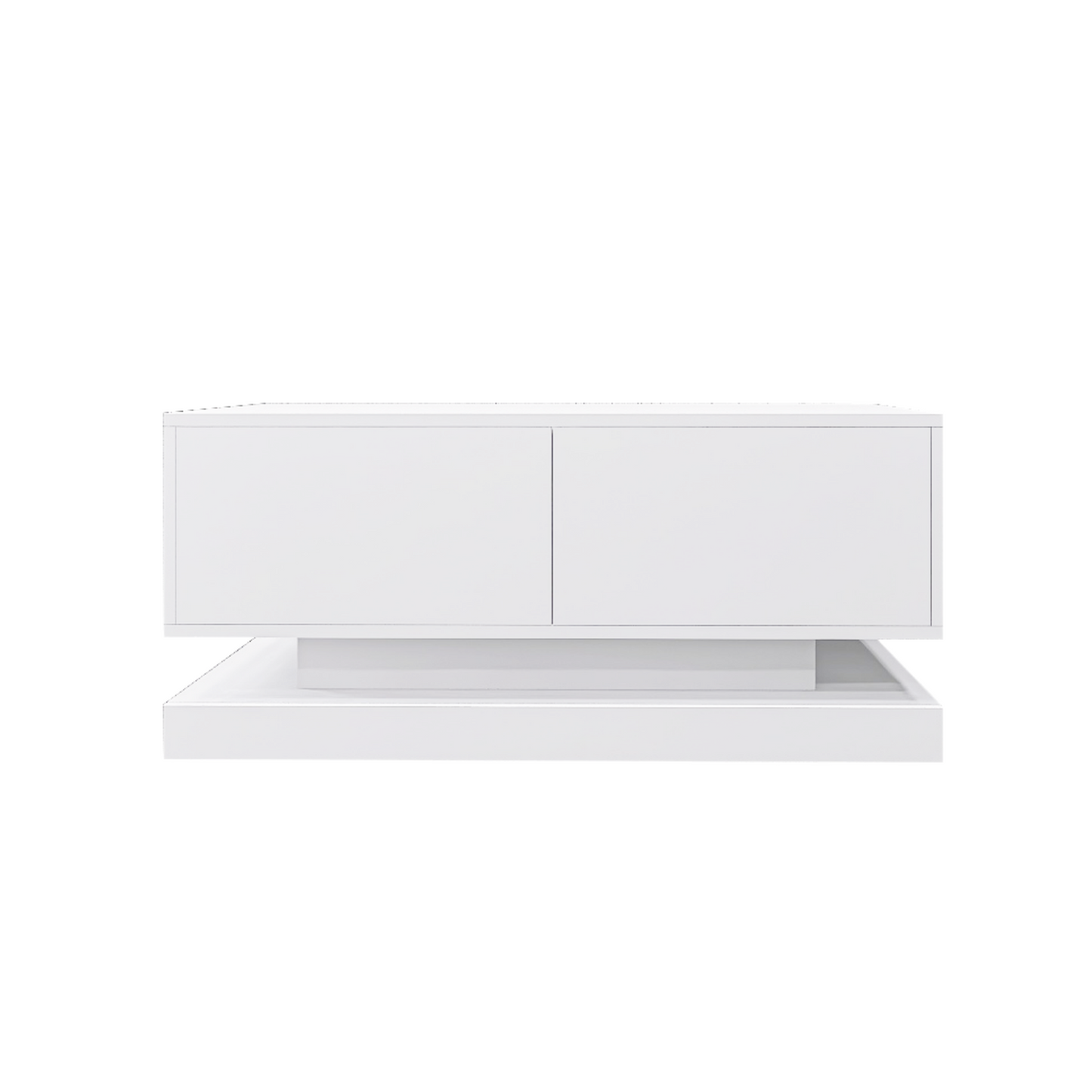 High Glossy Coffee Table with 2 Drawers have RGB Led Light with Buletooth Control - Korvel