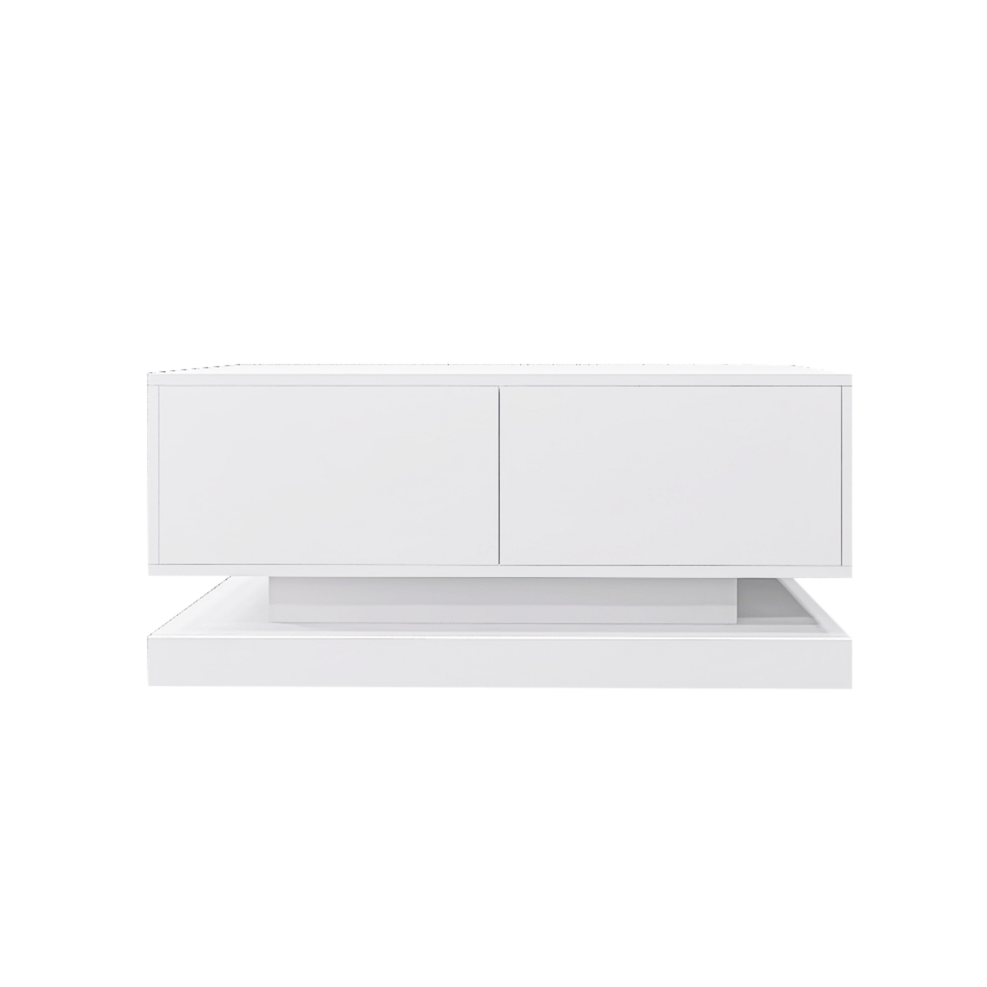 High Glossy Coffee Table with 2 Drawers have RGB Led Light with Buletooth Control - Korvel