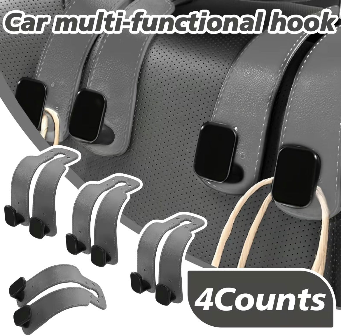 Crochets de voiture GripRide - Solution de rangement premium pour véhicule