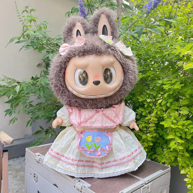 Clothing with 58cm LABUBU Design ZIMOMO Doll Clothes Rubber LABUBU Plush Toy Clothing Cute - Korvel