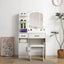 Elegant Lighted Vanity Desk Set with Adjustable Brightness