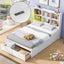 Full Size Platform Bed with Storage Headboard, Charging Station and 2 Drawers White - Korvel