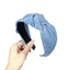 New Fashion Denim Hairband Wide Side Headband Center Knot Headwear Soft Turban Hair Accessories - Korvel
