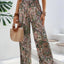 Printed Wide Leg Pants - Korvel