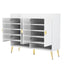 U-Can shoe cabinet with door, 11 layers with adjustable shelves, modern wooden shoe cabinet (PVC surface) - Korvel