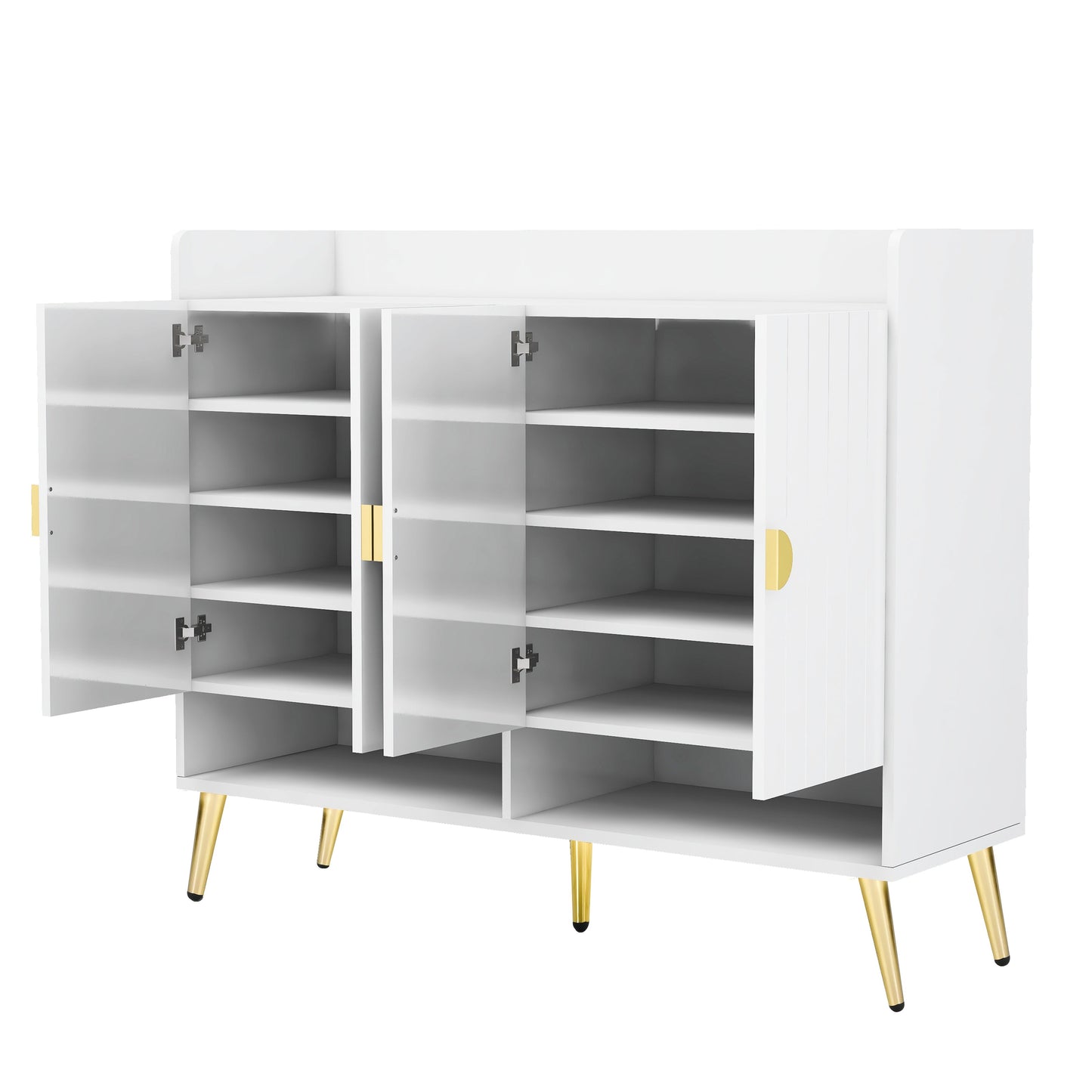 U-Can shoe cabinet with door, 11 layers with adjustable shelves, modern wooden shoe cabinet (PVC surface) - Korvel