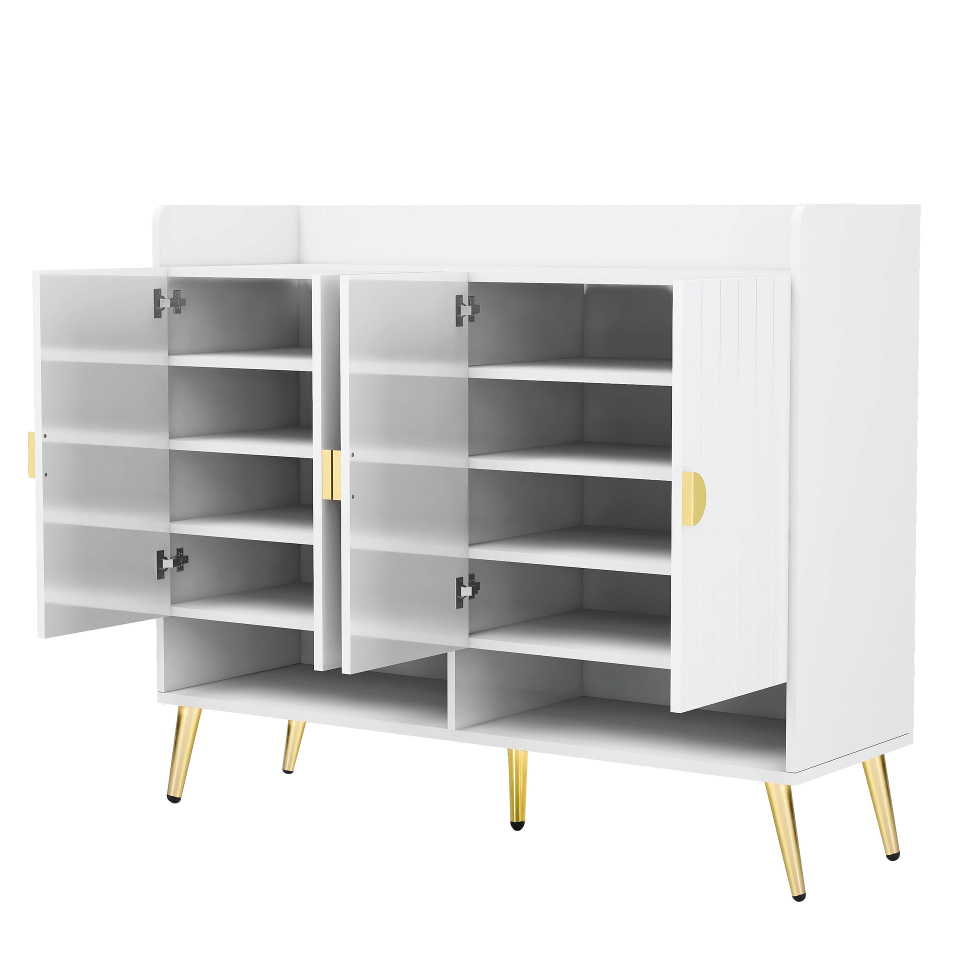 U-Can shoe cabinet with door, 11 layers with adjustable shelves, modern wooden shoe cabinet (PVC surface) - Korvel