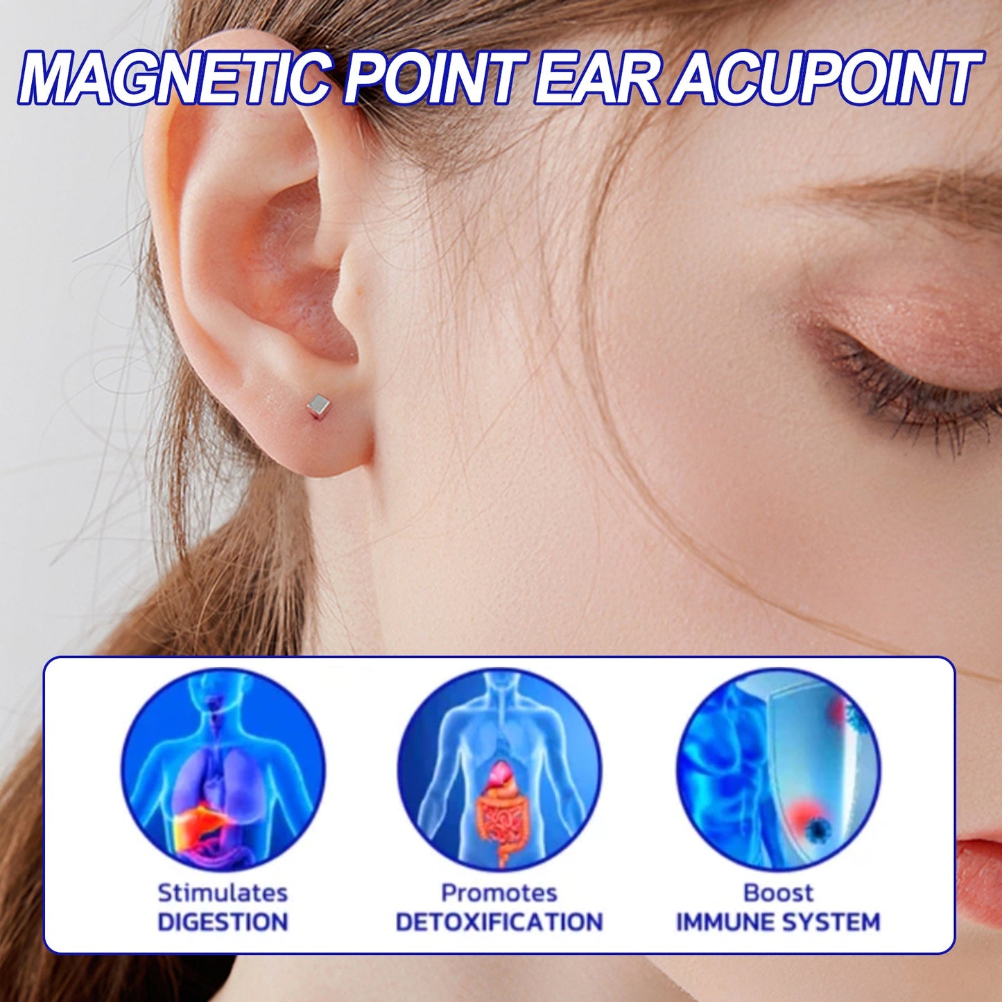 Magnetic Point Ear Acupoint lymphatic Cleansing Pads, Relieve Lymphatic Swelling Body Sculpting Body Care Ear Point Patch - Korvel