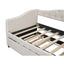 Upholstered Twin Size Daybed with Trundle, Beige - Korvel