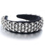 Full inlaid rhinestone fashionable wide edged solid color sponge head hoop - Korvel