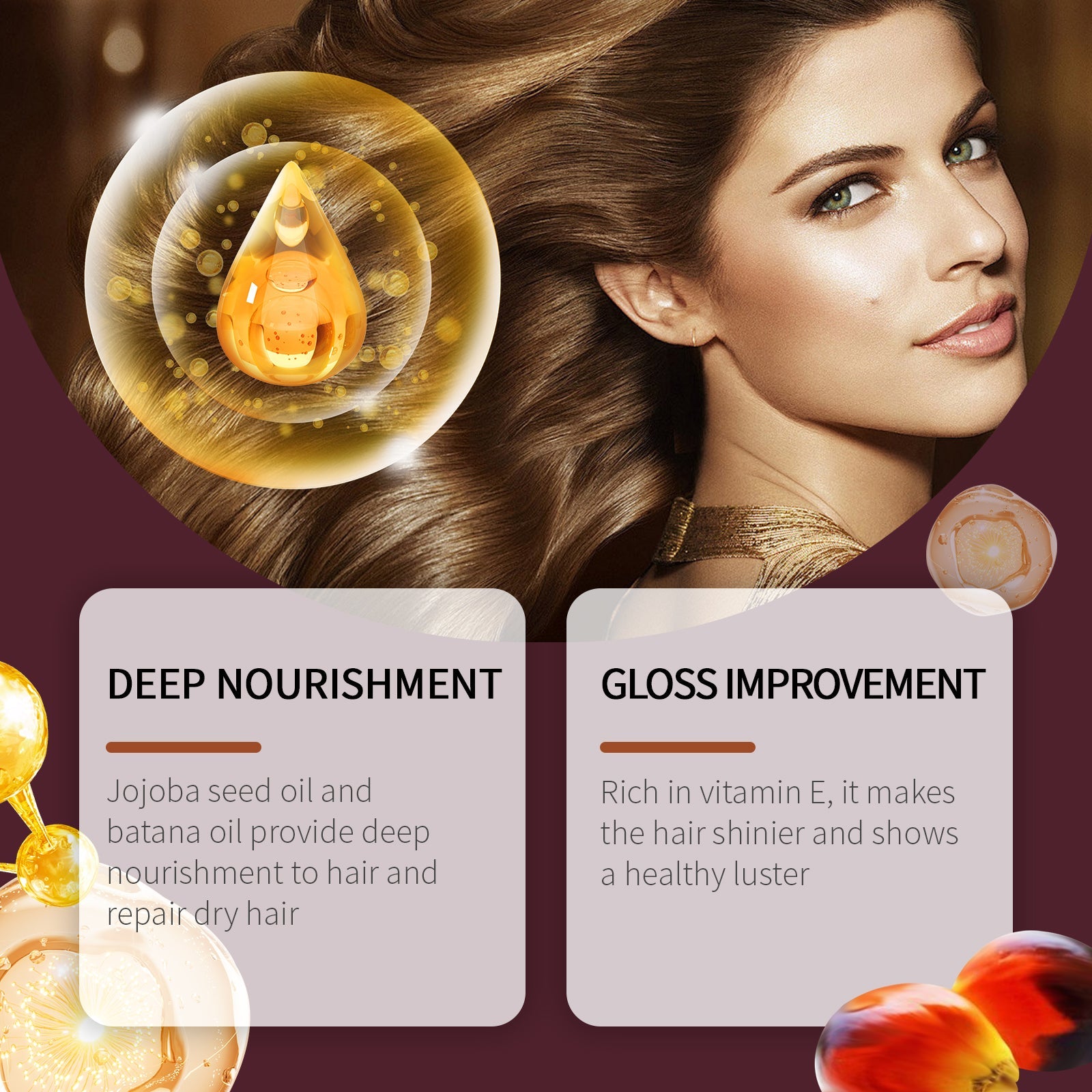 Batana Hair Oil Hair Care Improve Dry Hair, Smooth And Glossy Hair Essence Oil - Korvel