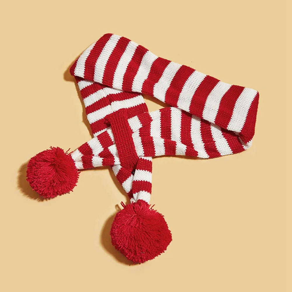 Knitted Christmas Dog Scarf with Elk Design