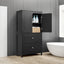Armoire de rangement de salle de bain noire élégante avec étagère réglable