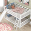 Full over Full Bunk Bed with Convertible Slide and Ladder  White - Korvel