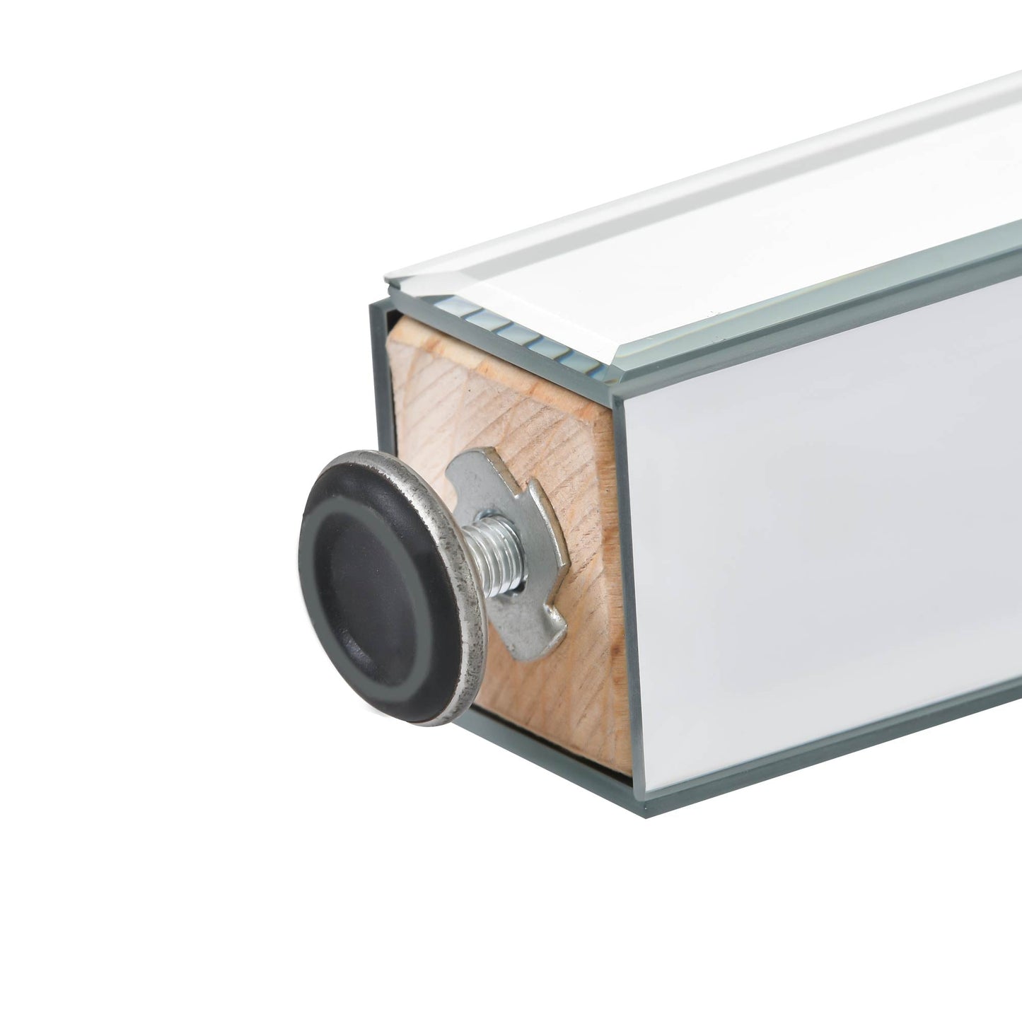 ON-TRANS Modern Glass Mirrored Coffee Table with Adjustable Height
