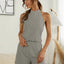 Cutout Grecian Neck Romper - Korvel