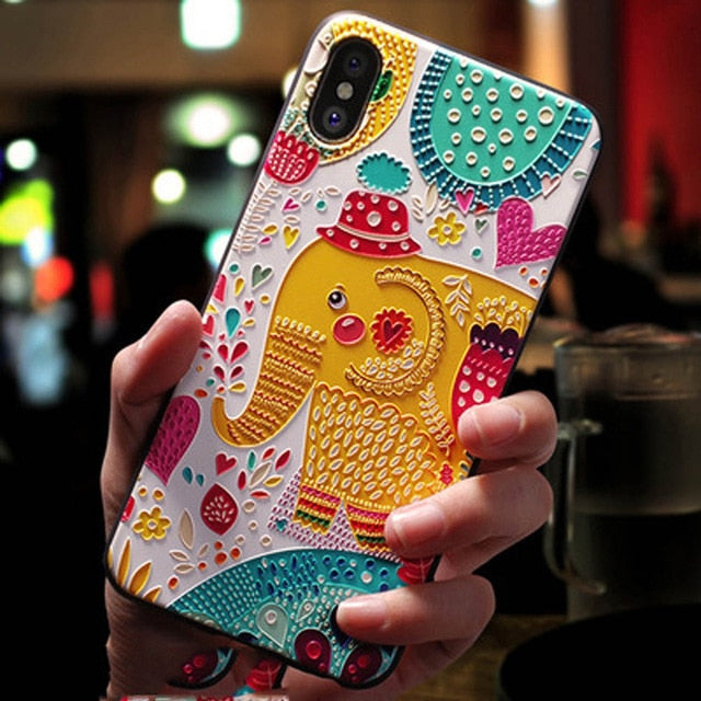 Eqvvol Cute 3D Cartoon Patterned Phone Case for iPhone