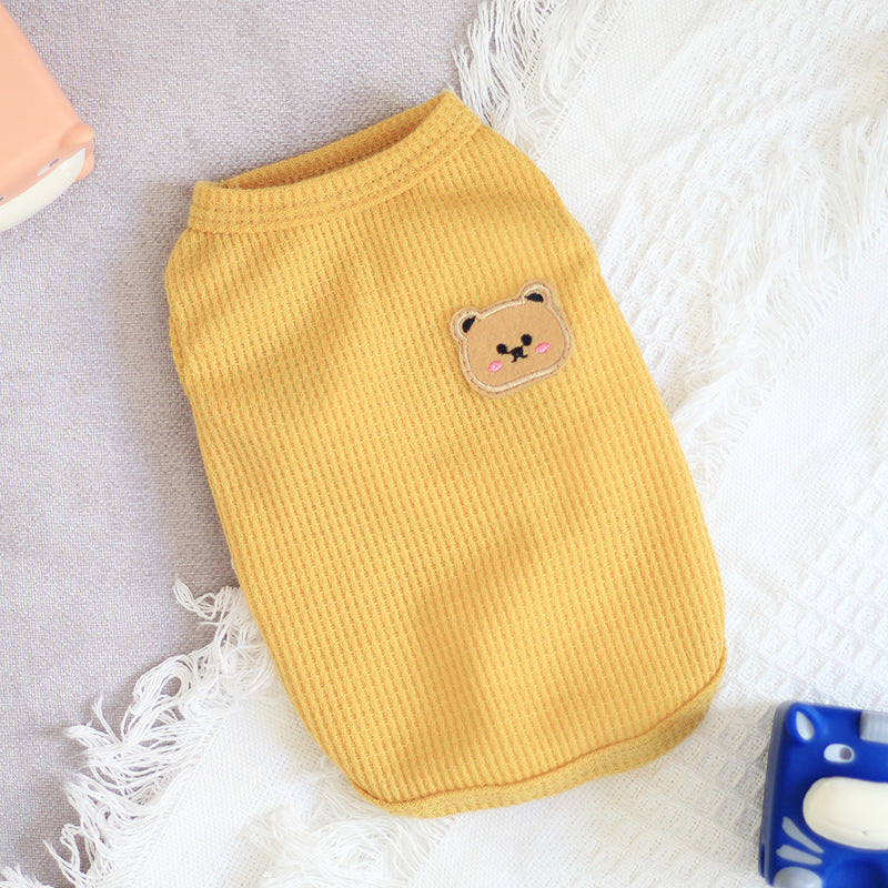 Thin Sleeveless Vest Small Dog Teddy Pomeranian Bears Pet Cat Dog Clothes - Korvel