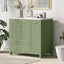 Meuble de salle de bain vert de 36" avec évier et rangement