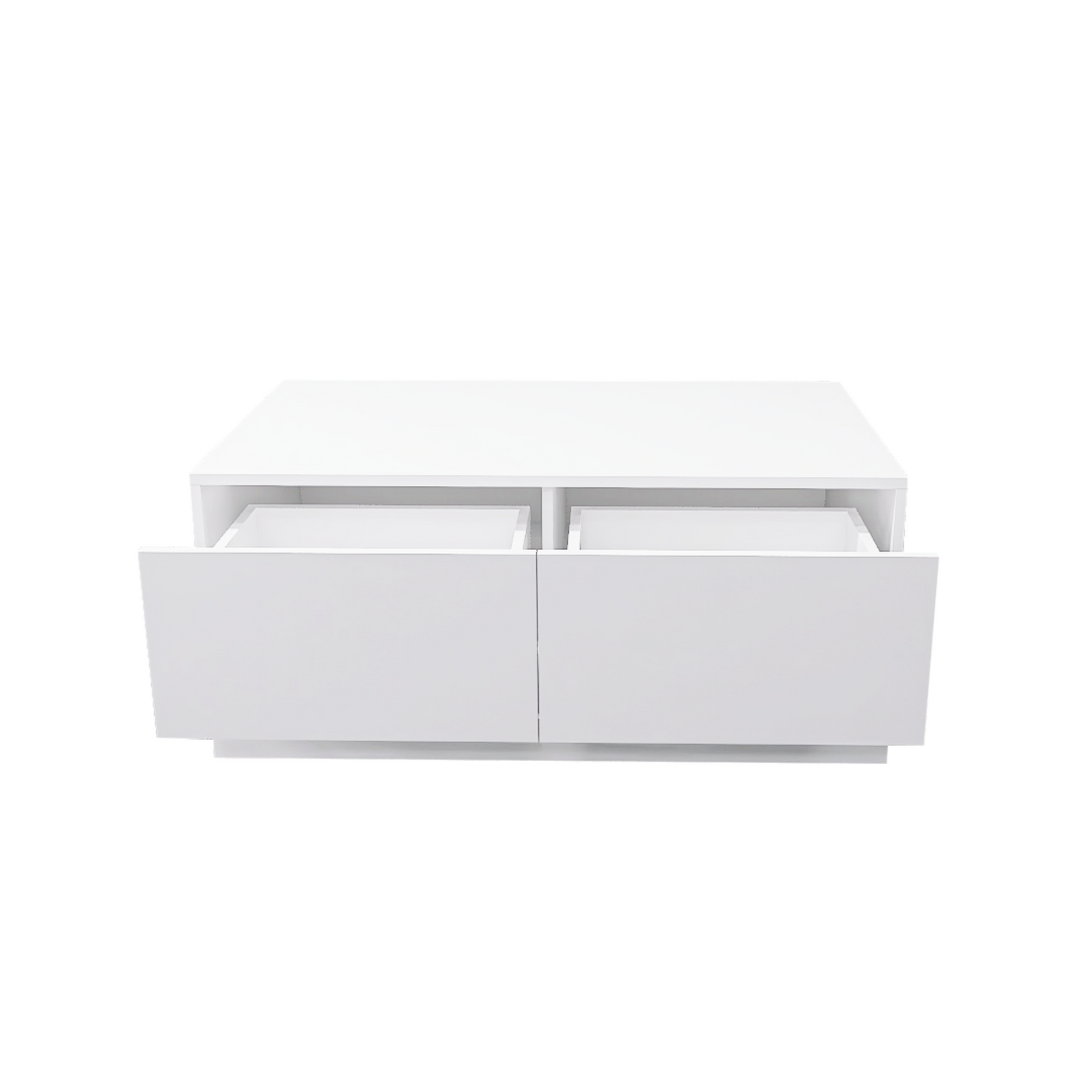 High Glossy Coffee Table with 2 Drawers have RGB Led Light with Buletooth Control - Korvel