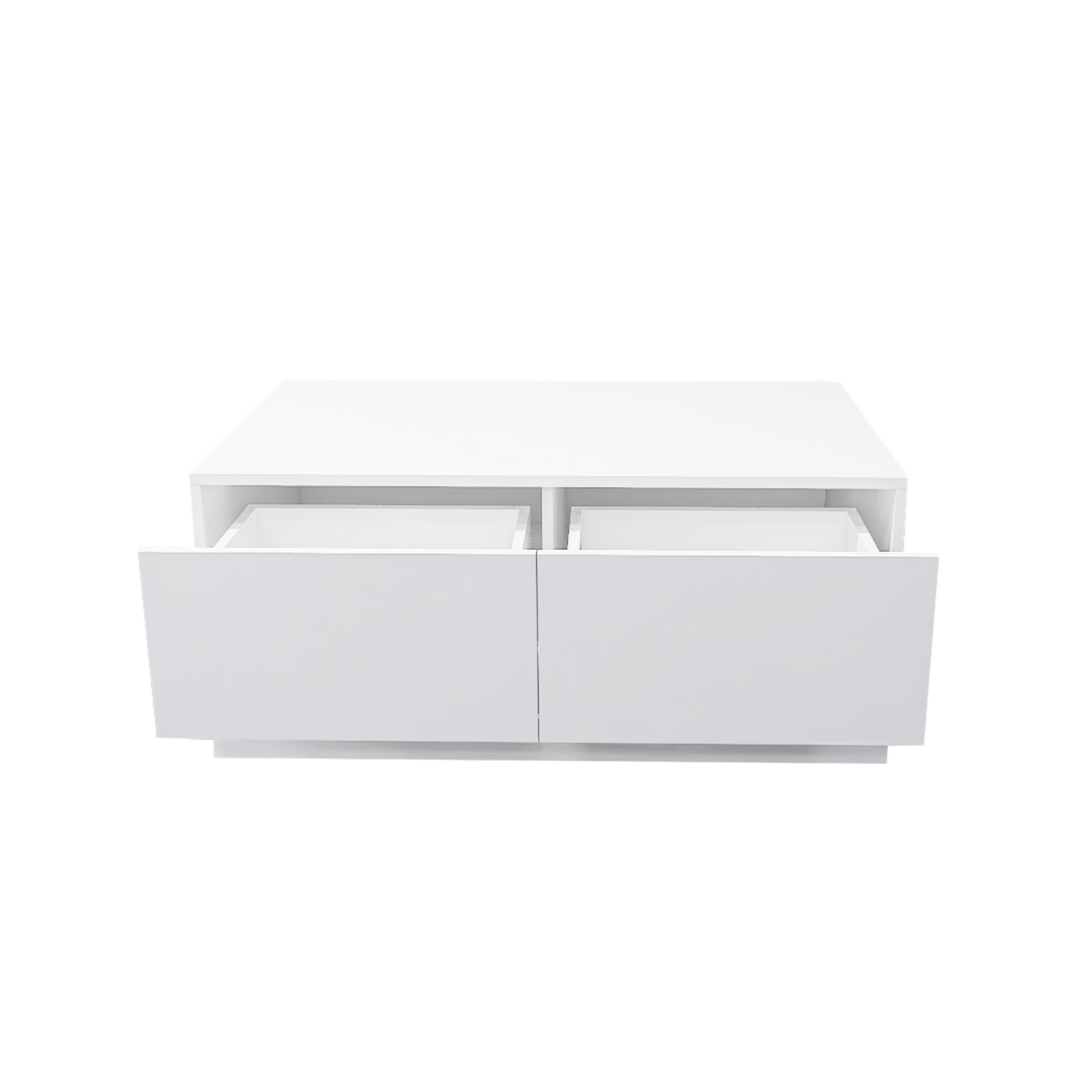 High Glossy Coffee Table with 2 Drawers have RGB Led Light with Buletooth Control - Korvel