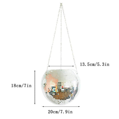 Disco Ball Planter Hanging Mirror - Spherical Decor