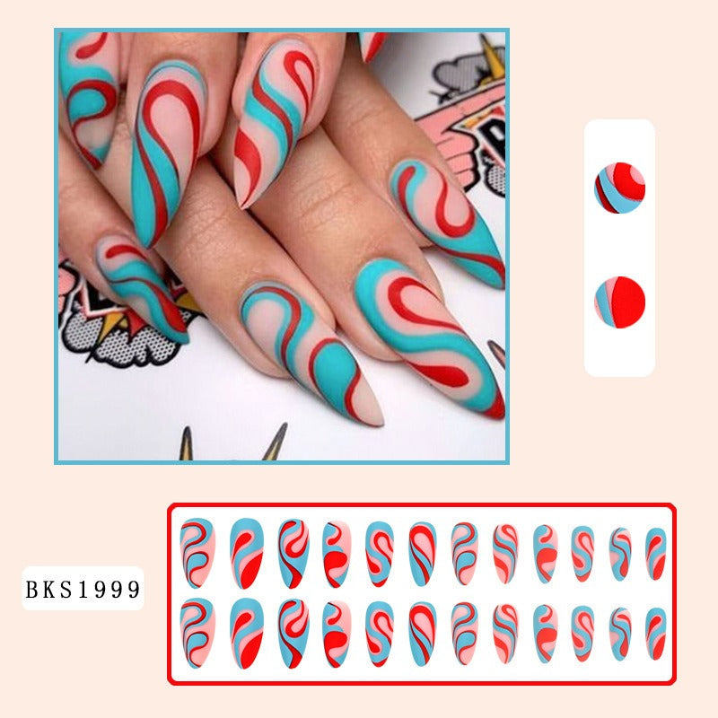 Mid-Length Almond Nail Art Patches for Stylish Looks