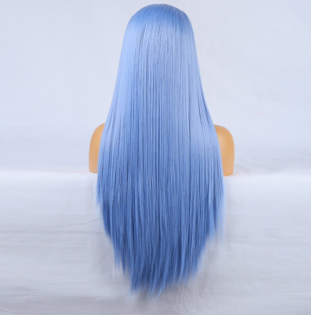Peluca de Encaje Frontal Azul Fashion Hand Ditch 13x2.5