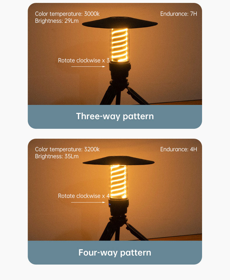 Lampe de camping portable pour extérieur avec trépied