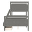 Twin over Full Bunk Bed with Ladder Two Storage Drawers  Safety Guardrail  Gray - Korvel