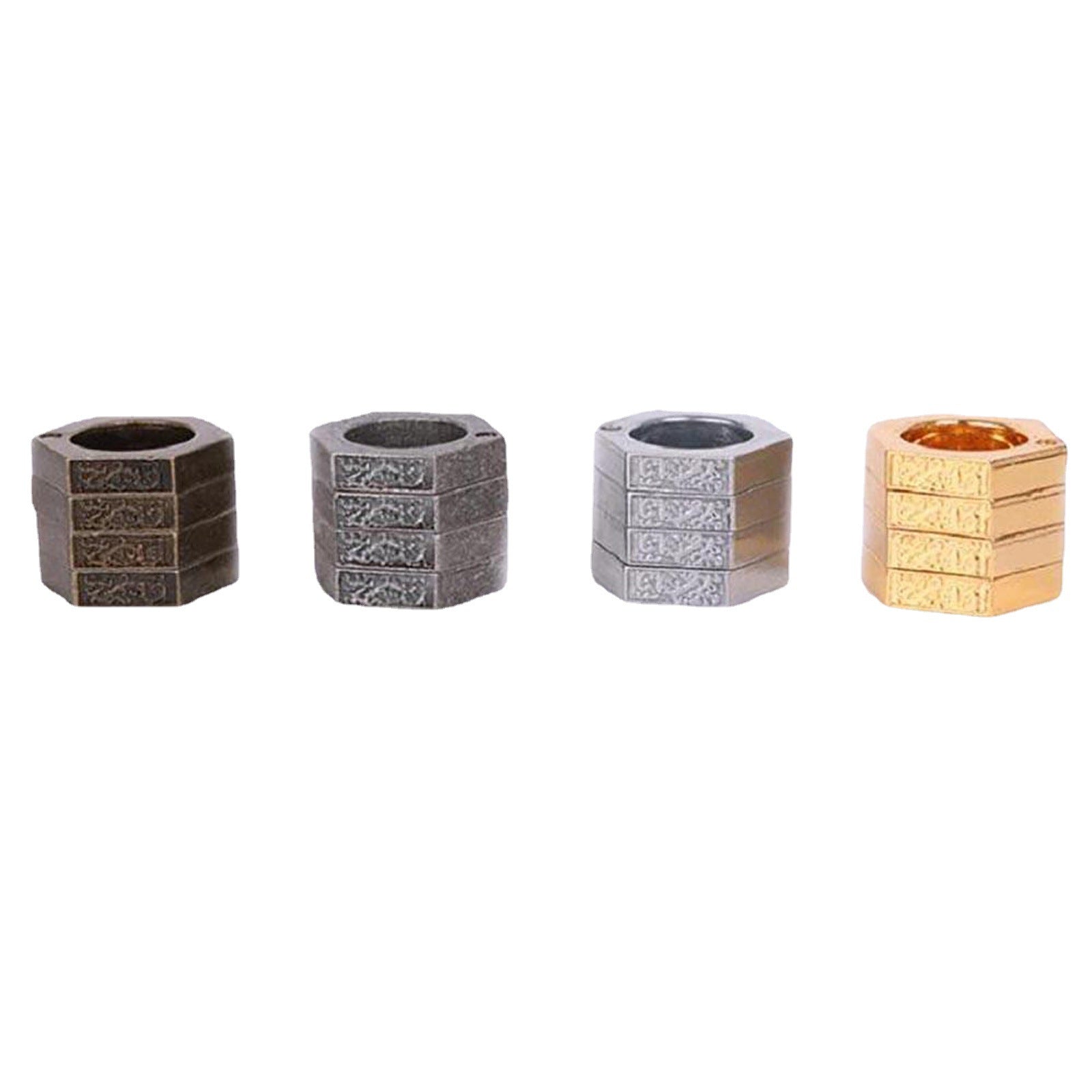 HARD SELF DEFENSE RING Men's Round Finger Hexagonal Ring Emergency Window Breaker Guard Ring - Korvel