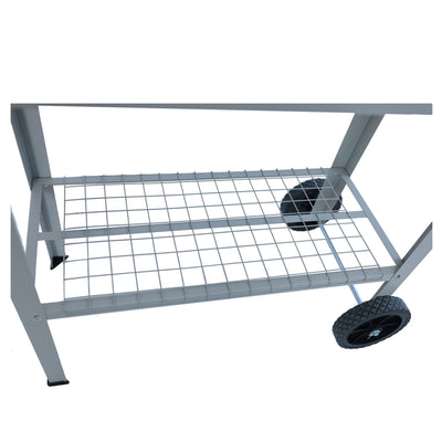 Aveyas mobile metal elevated garden bed cart, with legs, elevated flowerpot box with wheels (gray) - Korvel