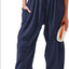 Pantalons larges en coton et lin taille haute pour femmes