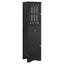 Tall Bathroom Cabinet, Freestanding Storage Cabinet with Drawer and Doors, MDF Board, Acrylic Door, Adjustable Shelf, Black - Korvel