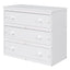 Low Study Full Loft Bed with Cabinet Shelves and Rolling Portable Desk Multiple Functions Bed- White - Korvel
