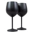 Elegant Stainless Steel Wine Glasses with Black Plating