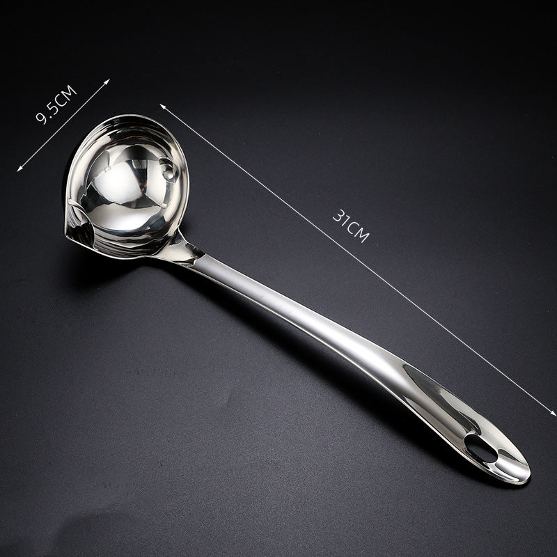 304 stainless steel oil separating spoon oil draining and filtering tool soup spoon - Korvel