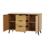 Buffet Cabinet en Bois Naturel avec Panneaux Latéraux et Rangement