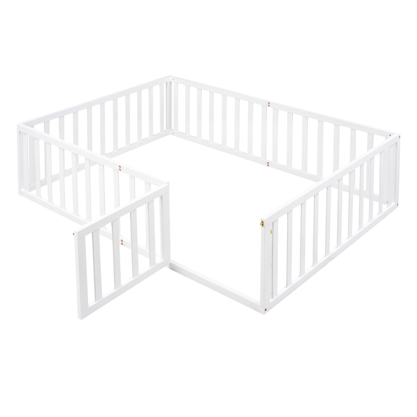 Full Size Wood Daybed Frame with Fence White(OLD SKU:WF289662AAK) - Korvel