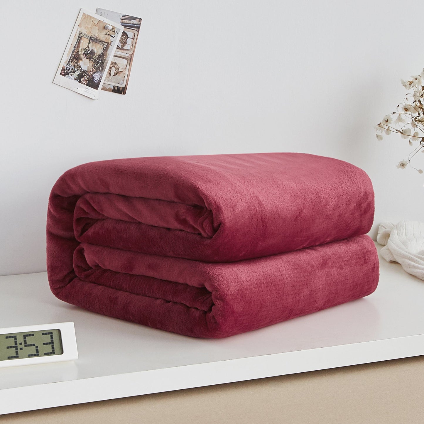 Thick blanket, solid color blanket, single-layer nap, coral fleece blanket, winter flannel blanket - Korvel