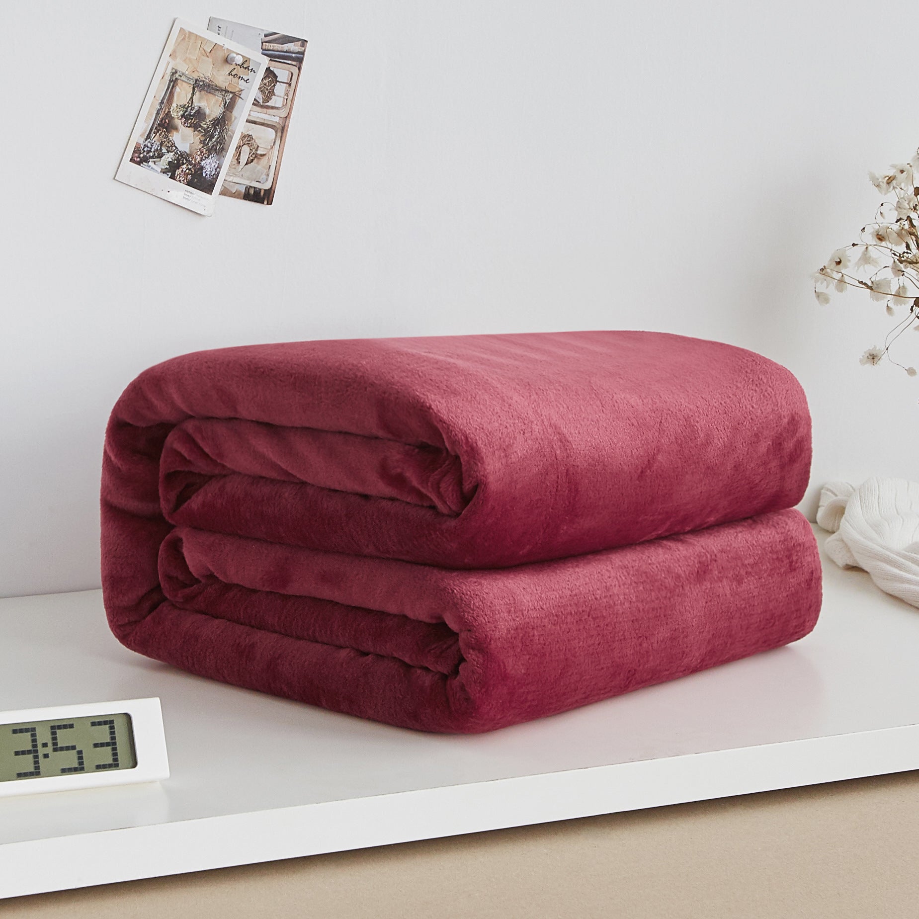Thick blanket, solid color blanket, single-layer nap, coral fleece blanket, winter flannel blanket - Korvel