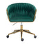 Sillón moderno verde tejido a mano con ruedas y altura ajustable
