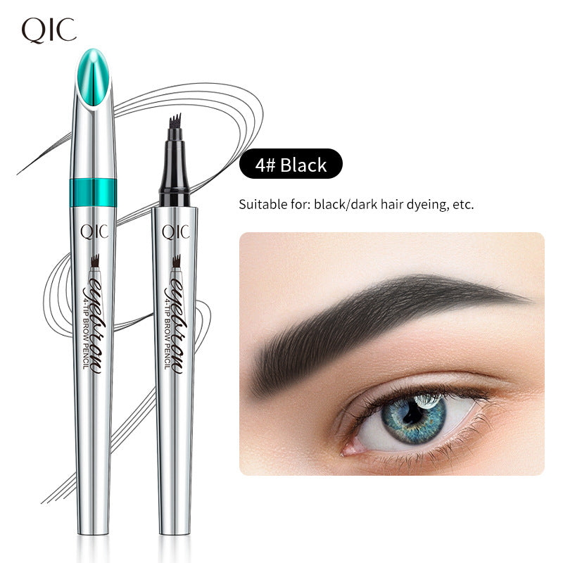 Imitation wild eyebrow waterproof and non smudging four claw forked liquid eyebrow pencil - Korvel