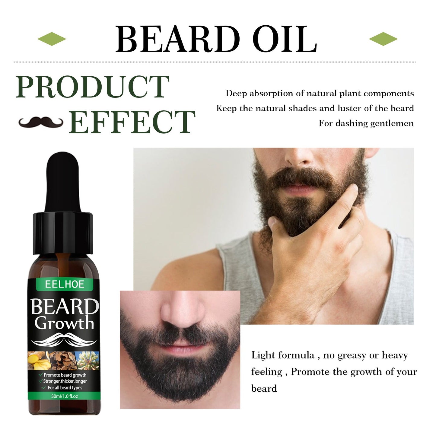 Spray d'huile à barbe nourrissant pour des poils faciaux sains