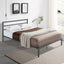 Queen Size Metal Bed Frame with Headboard Charcoal Grey - Korvel