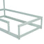 Twin Size Wood Bed with House-Shaped Headboard in Light Green