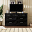 Modern 3 Drawer Bedroom Chest of Drawers with 7 Drawers Dresser, Clothes Organizer -Metal Pulls Black, 47.6″L x 15.7″W x 26.6″H - Korvel