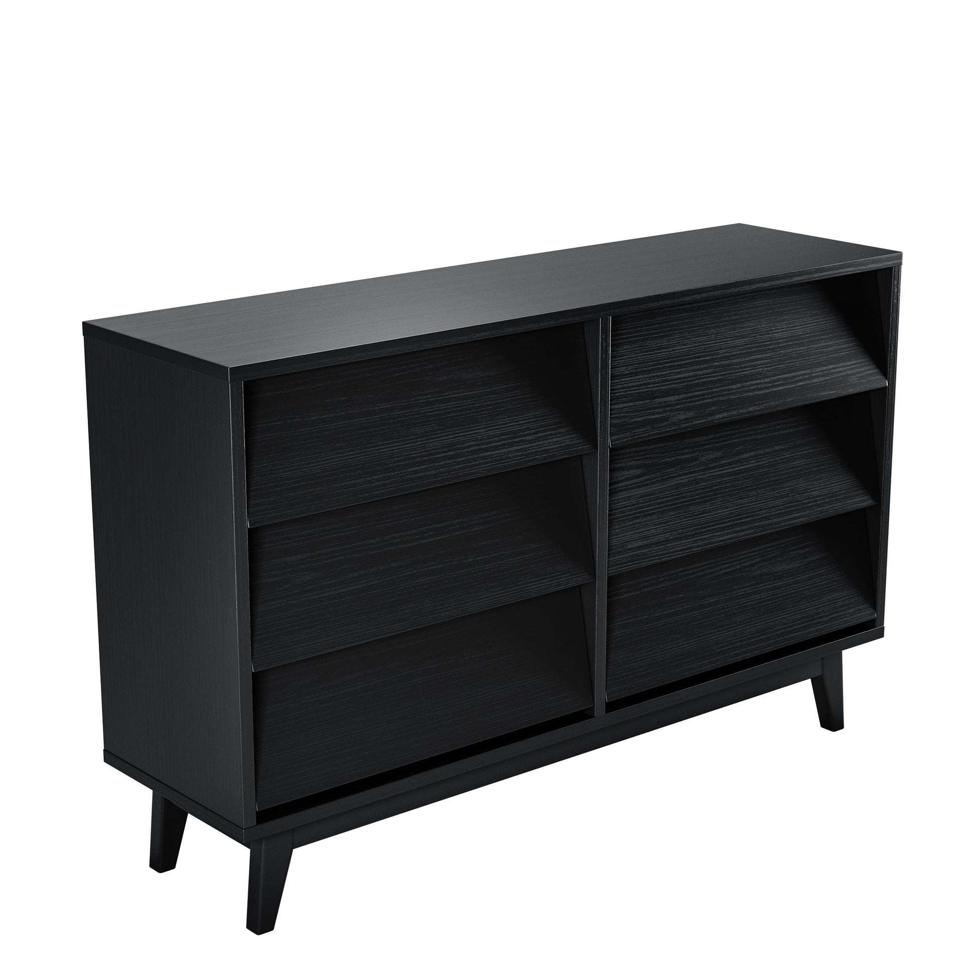 6 Drawer Double Dresser Features Vintage-style and Bevel Design - Korvel