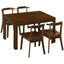 TOPMAX 65 "5-piece set with wheels and expandable dining table set 17.7" pull-out side table and small dining chair Brown - Korvel